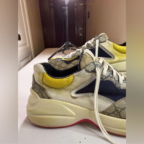 Gucci Rhyton chunky sole sneakers Sz 10 no insoles - Picture 12 of 16